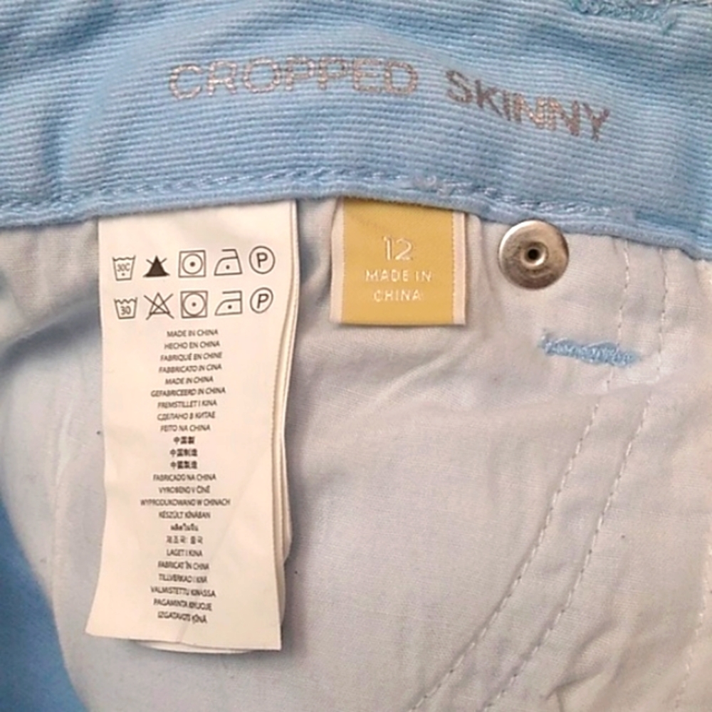 ๐HP๐Michael Kors Izzy Cropped Skinny Jeans, Light Blue, Size 12 - Picture 8 of 10